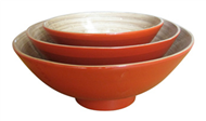 set of 3 bowls with high base