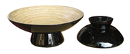 set of 2 bowls with high base