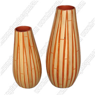 set of 2 bamboo vases