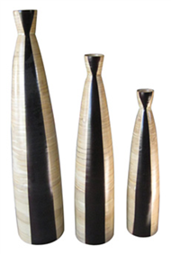 Set of 3 bamboo vases