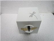 square box with dragonfly key