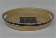 round trays with coconut inlay