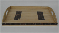 rectangle tray with coconut inlay