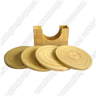 bamboo square box with 6 coaters