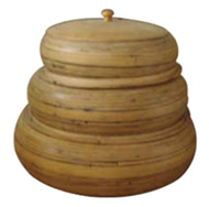 set of 3 round pots with lid