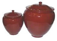 set of 2 round pots with lid