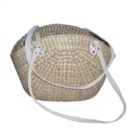 Vietnam Water hyacinth bag with leatherete handles