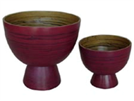 set of 2 bowls with high base