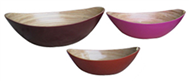 set of 3 bamboo boat bowls
