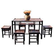 set of tea table & 6 stools