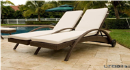 set of PE rattan lounges chair