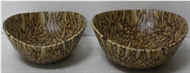 Set of 2 oval bowls with incrusted bamboo
