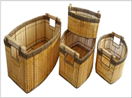Set of 4  bamboo baskets