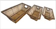 Set of 3 bamboo trays