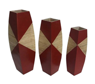 set of 3 bamboo vases