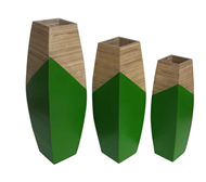 set of 3 bamboo vases