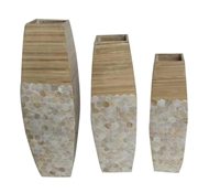 set of 3 bamboo vases