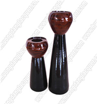 set of 2 bamboo square vases