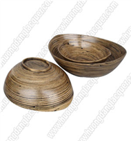 set of 3 bamboo oval bowls