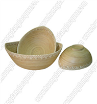 set of 3 bamboo oval bowls