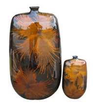 set of 2 flat vases