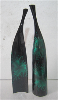 set of 2 lacquer vases