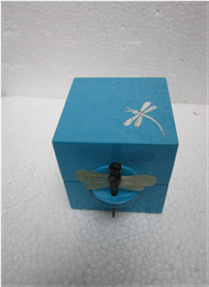 square box with dragonfly key